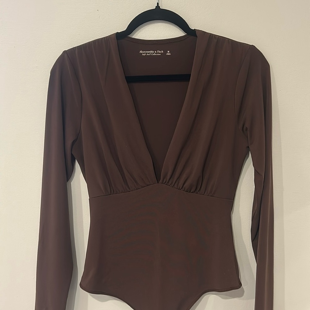 A&F deep V-plunge neck body suit